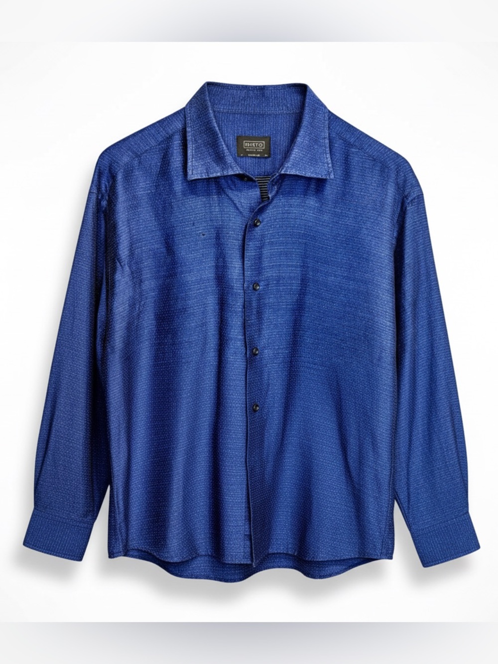 Mirto Madrid 1956 Men’s Blue Linen Cotton Shirt | Made in Spain | XXL